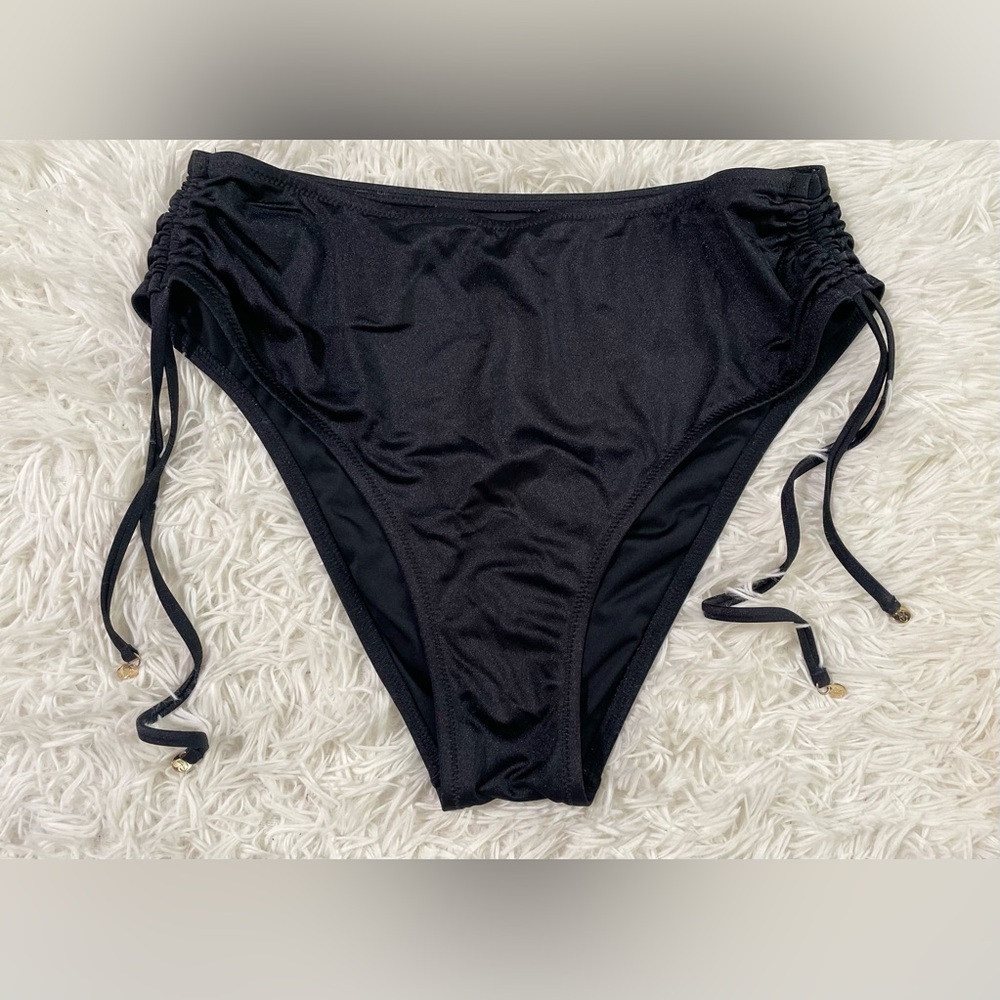 Victorias Secret Resort High Waist Tie Brazilian Hipster Bikini Bottom Black XL
